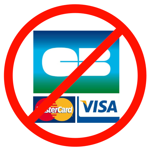 nous ne prenons pas les paiements par carte bancaires